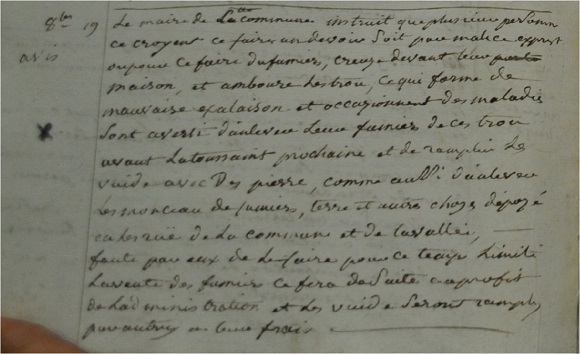 1806 pas de fumier dans les rues