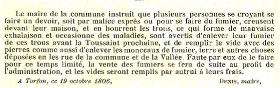 1806 pas de fumier dans les rues 2